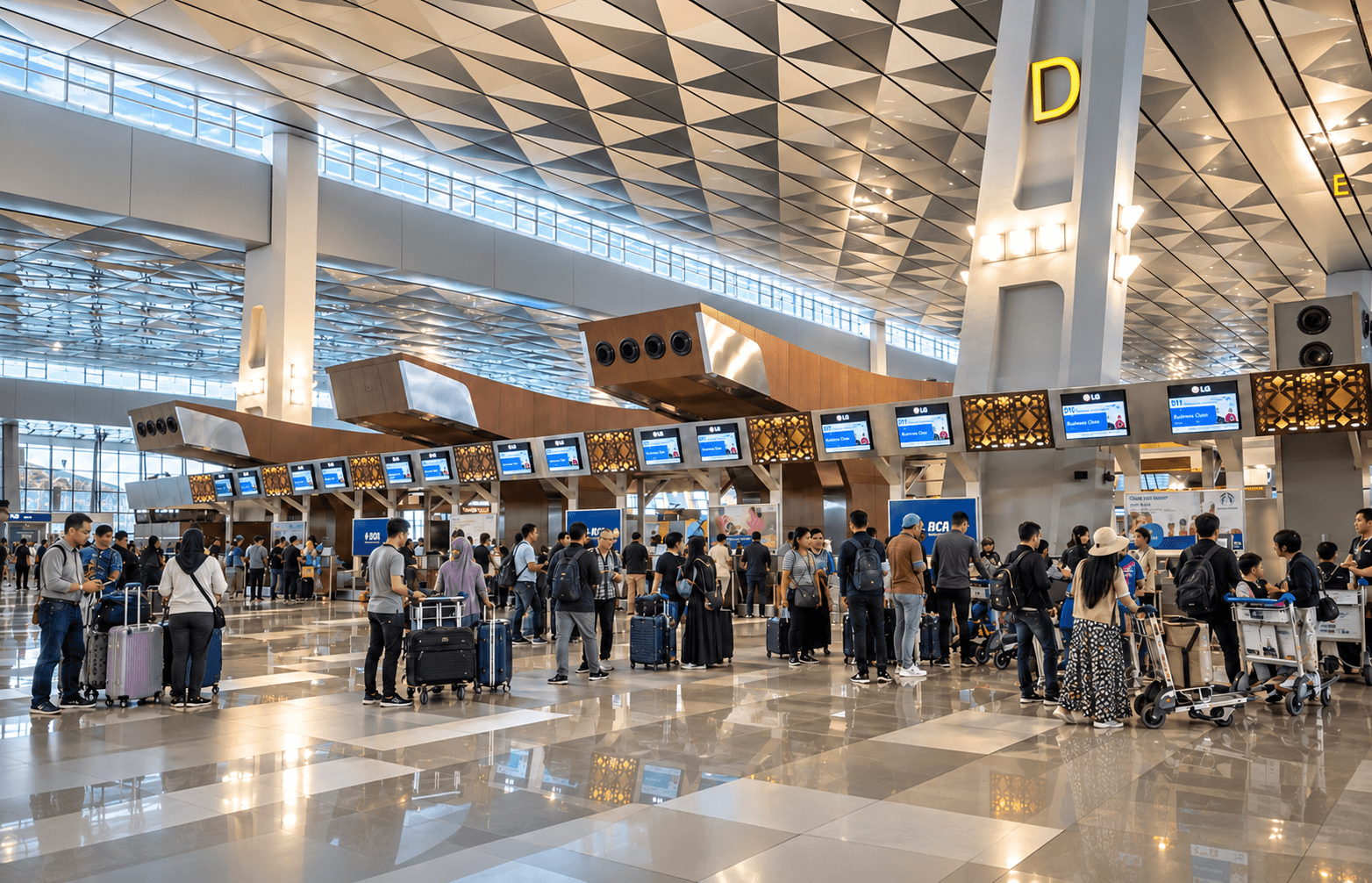 Ornamen Check In, Terminal 3 Bandara Soekarno HattaCheck In Ornament, Terminal 3 Soekarno-Hatta Airport